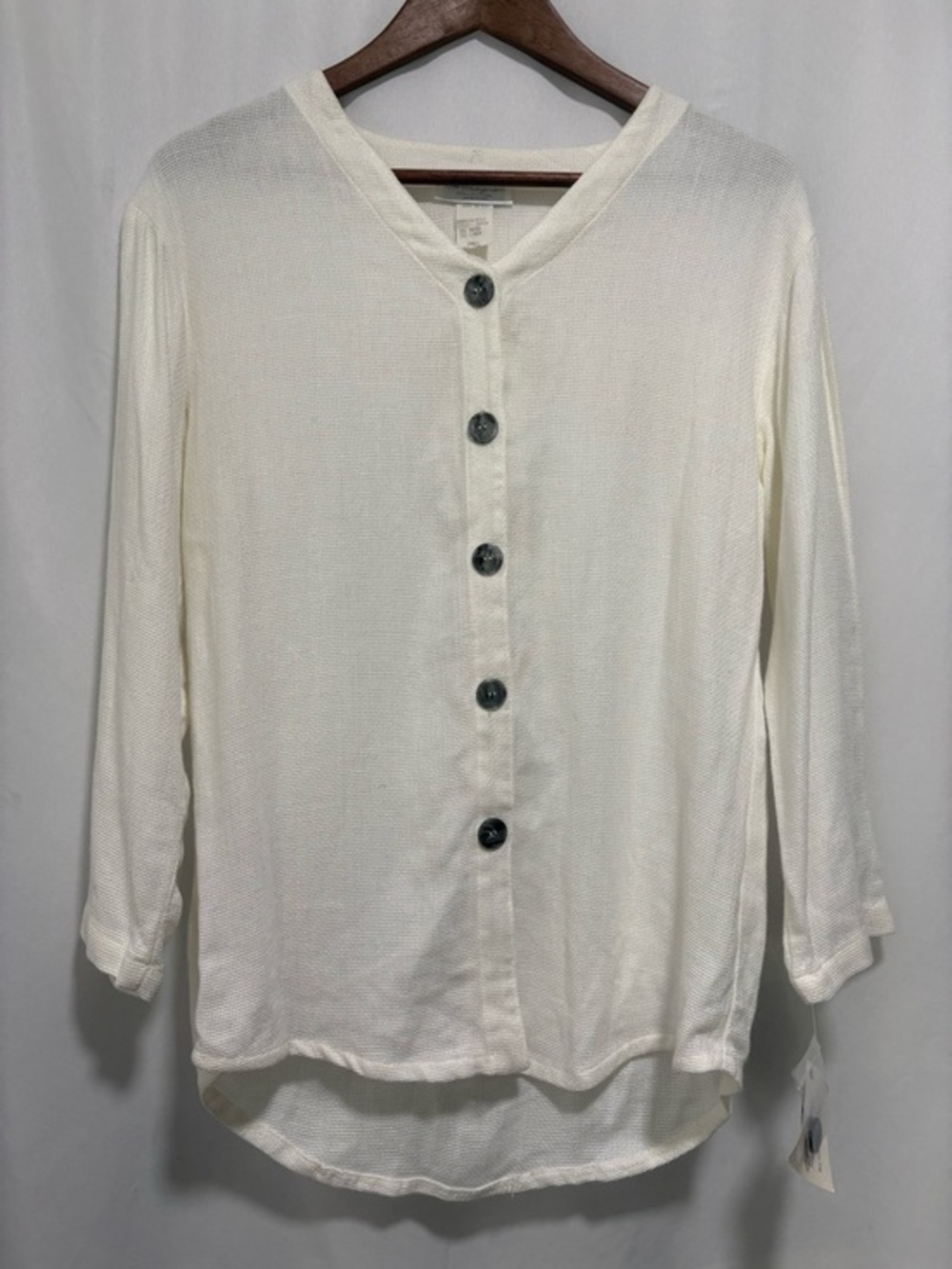 NWT Lew Magram Linen Blend Button Front Tunic Top Small‎